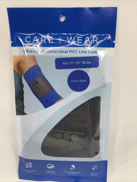 Care + Wear Picc Line Cover Mesh Breathable￼ Black 11-13” Bicep COMBINE SHIPPING