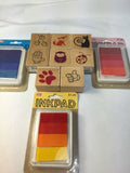 11 DCI Kids Rubber Stamps & Ombré Ink Blue Red Black Lot Bundle  Animal School