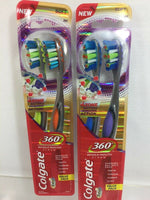 (2) Colgate 267 Soft 360 Total 4 Zone Bacteria Toothbrush, Soft 2 Count