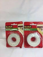 (4) Scotch 3M Heavy Duty Mounting Tape, 1-Inch by 50-Inch -114- Holds 2lbs
