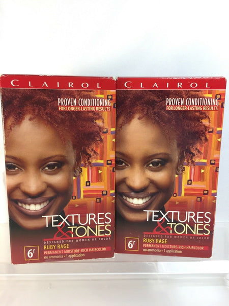 (2) 6r Clairol Textures & tones Ruby Rage  Permanent Hair Color