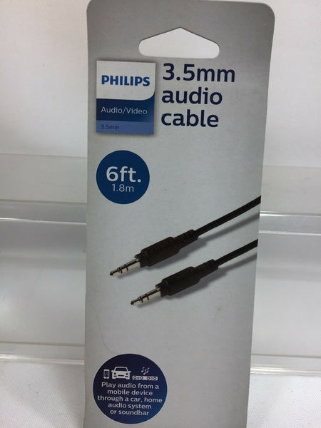 Philips Audio Video Cable 3.5mm Aux Music Mobil To Car 6ft Swa9236b