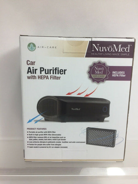 NuvoMed Car Air Purifier with HEPA Filter Portable Pet Dander Pollen Dust