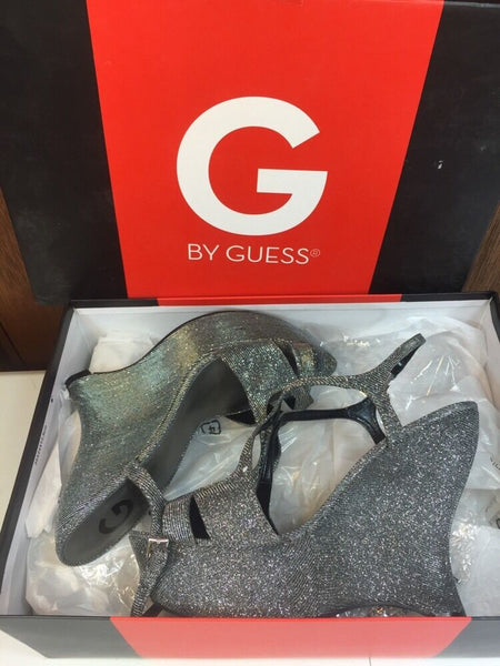 New G By Guess Silver Saleena Wedge Platform 9 1/2 9.5 Sandal