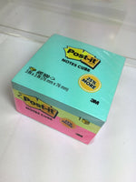 (5) Post It Notes Cube 3 x 3in Ultra Bright 500 Sheets Pink Blue Yellow 2500 Ttl