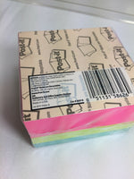 (5) Post It Notes Cube 3 x 3in Ultra Bright 500 Sheets Pink Blue Yellow 2500 Ttl