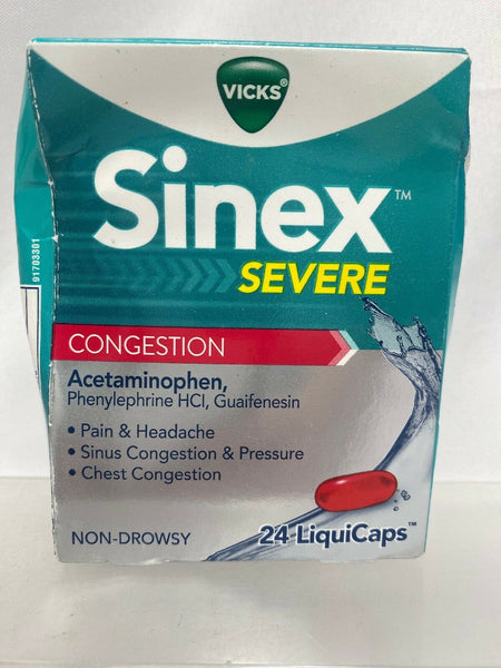 Vicks Sinex Daytime Congestion, Pressure & Pain LiquiCaps - 24 Ct 5/20