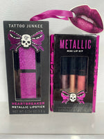 (2) Tattoo Junkee Heartbreaker Metallic Lipstick LipPaint Gold digger Baby Tease