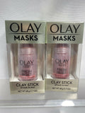 (2) Olay Fresh Reset Pink Mineral Complex Clay Face Mask No Mess Stick 1.7 Oz