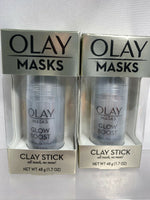 (2) Olay Glow Boost White Charcoal Clay Face Mask No Mess Stick 1.7 Oz