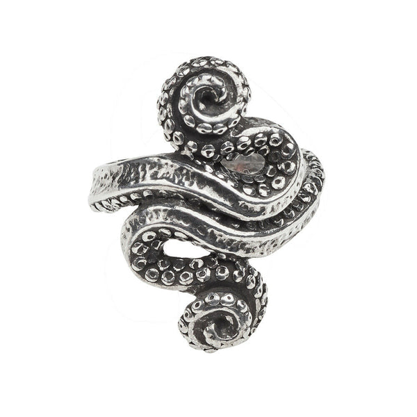 Alchemy Gothic R221 - Kraken Ring England polished Pewter Tentacles