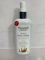 Nourish Organic Face Toner Refreshing Balancing Rosewater Witch Hazel - 3 oz