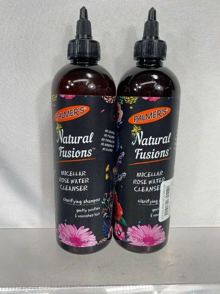 (2) Palmer's Natural Fusions Micellar Rose Water Cleanser Clarifying Shampoo 12