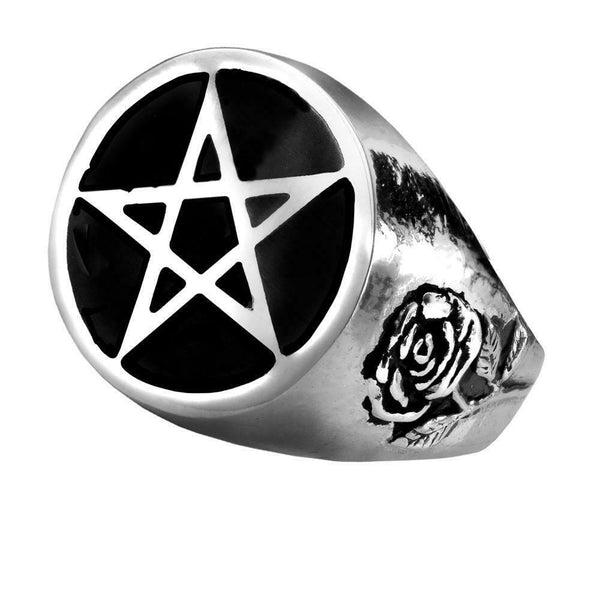 Alchemy Gothic R23  Roseus Pentagram Ring