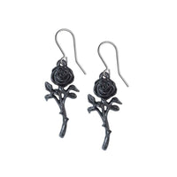 Alchemy Gothic E421  The Romance of the Black Rose Earrings
