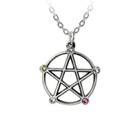 Alchemy Gothic P786  Wiccan Elemental Pentacle Necklace