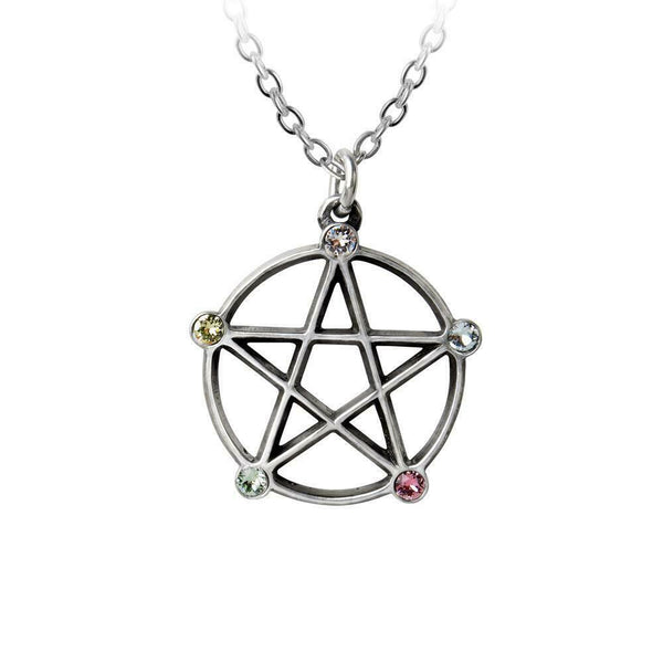 Alchemy Gothic P786  Wiccan Elemental Pentacle Necklace