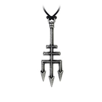 Alchemy Gothic P686  Black Trinity Trident Pendant Necklace