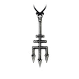 Alchemy Gothic P686  Black Trinity Trident Pendant Necklace