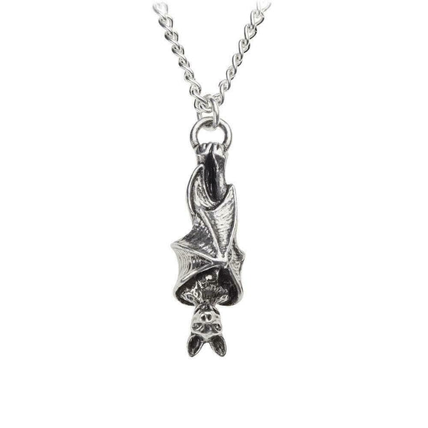 Alchemy Gothic P808 Awaiting The Eventide Pendant Necklace Roosting  Bat