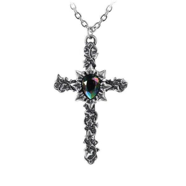 Alchemy Gothic P804  Ivy Cross Pendant Necklace