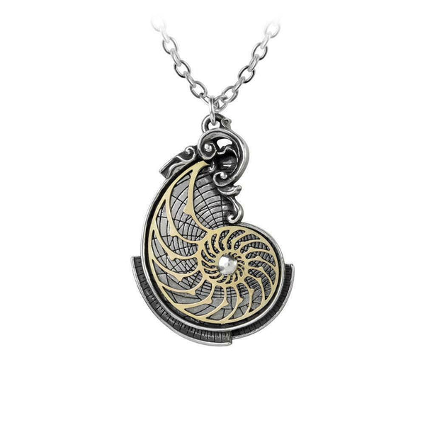 Alchemy Gothic P799  Fibonacci's Golden Spiral Pendant Necklace