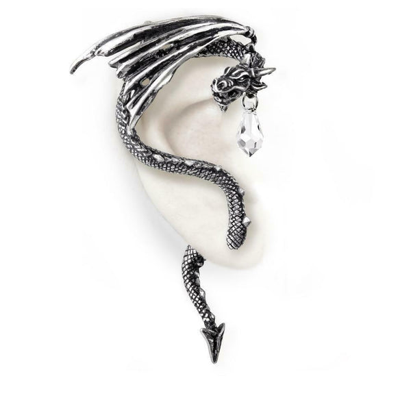 Alchemy Gothic E330  Crystal Dragon Ear Wrap Earrings