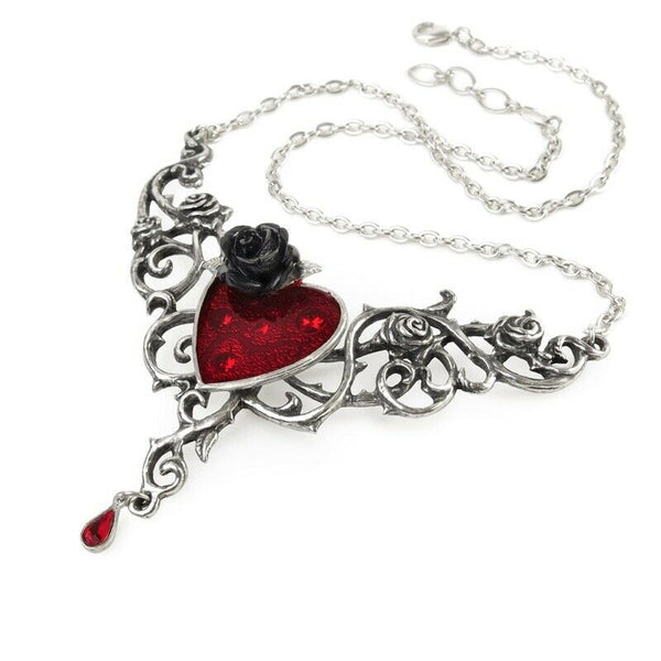 Alchemy P721 The Blood Rose Heart Pendant Necklace Gothic Red England