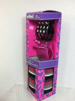 Conair Scunci 17pc Brush gift set Elastics Claw Hair Tie Pink Black Ponytail