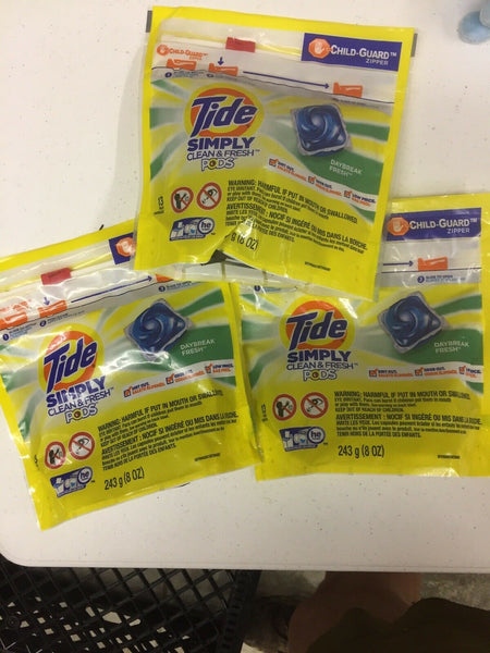 (3) Tide Simply Clean & Fresh Pods- Daybreak Breeze 13 Count