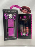 (2) Tattoo Junkee Metallic Lipstick Party Time Lip Paint Gold digger Baby Tease