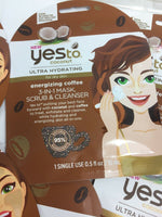 (27) Yes To Coconut Energizing Coffee 3 In 1 Cleansing Scrub Peel Off Mask