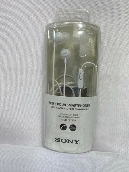 Genuine Sony MDR-EX15AP Fashion Color White  Headphone Earbud  Microphone Ex