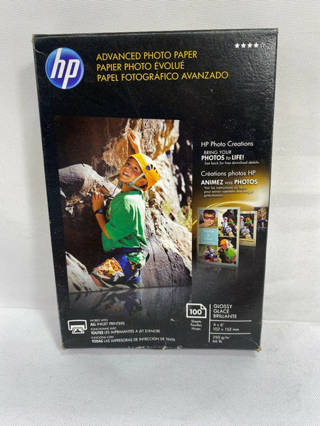 HP Advanced Photo Paper - 4 x 6 Glossy Inkjet Printer - 100 SHEET PACK - Q6638A