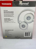 Magnavox MHP5026M-WHITE Foldable Headphone W/mic Studio Folding