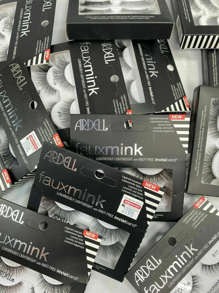 (4 pairs) Ardell Faux Mink Lashes Invisible Band Light Weight False Lash CHOOSE