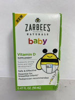ZARBEE'S Naturals Baby Vitamin D Supplement 0.47floz/14mL 8/20