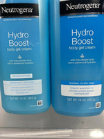 (2) Neutrogena Hydro Boost Body Gel Creme Sensitive & Dry 1x Fragrance Free 16oz
