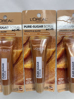 (5) L'Oreal Paris Skincare Pure Sugar Mini Scrub with Grapeseed Face Lips .67oz