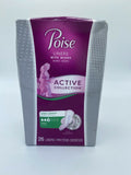 NEW Poise Liners With Wings Active Collection Long Length Level 3 Light 26ct