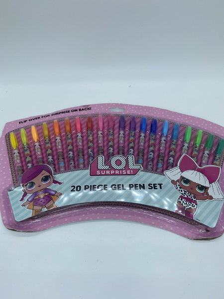 LOL Surprise! 20 Piece Gel Pen Set Assorted Ink Colors For ages 3+ Non Toxic