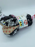 TY BEANIE BOO'S Medium Kiki Kitty Cat Black Fashion Slipper Socks Sequin Plush