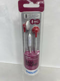 Philips Bass Sound Basses w/ Mic SHE2005PK/28 In-Ear Headphones (PINK) Earbud