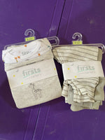 (2) Carter's Precious Firsts Short Sleeve Body Suits & Pants Gray Zoo 3 mo 2each