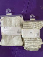 (2) Carter's Precious Firsts Short Sleeve Body Suits & Pants Gray Zoo 3 mo 2each