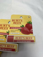 (4) Burt's Bees Strawberry Moisturizing Lip Balm