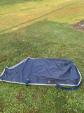 Big "D" Closed Front Nylon Stable Sheet 420 Denier 80” Navy Silver