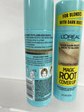 (2) L’Oréal Medium Blonde Magic Root Spray Cover up Rescue Hair Color Dark Gray
