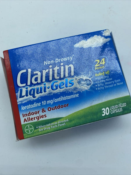 Claritin 24Hr Non-Drowsy Allergy Relief 30 Liqui-gels 10mg 7/21+ COMBINE SHIPPIN
