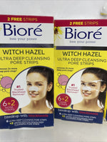 (5) Biore Ultra Deep Cleansing Pore Nose Strips Witch Hazel 6+2 Strips 38 Total